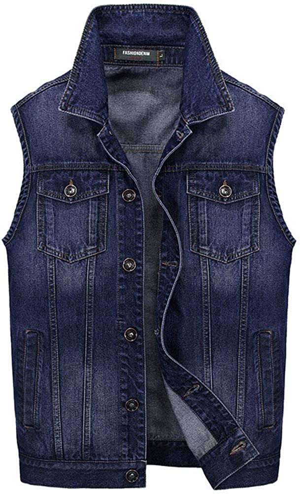 Men's Big \u0026 Tall Denim Vest Unlined 