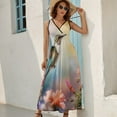 thumbnail image 2 of Flower Hummingbird Art Sleeveless Dress Women's Summer Suit Dresses for Women 2025 Luxury Party Dress, 2 of 6
