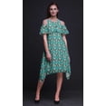 thumbnail image 4 of Bimba Tunique Verte à Imprimé Floral pour Femmes Épaules Dénudées Robe de Soirée Col Rond - XXX-Large, 4 of 6