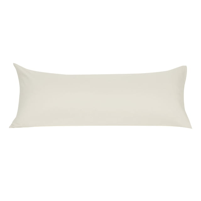 Zippered Body Pillow Case Cover Soft Microfiber Long Pillowcases Cream 20x60