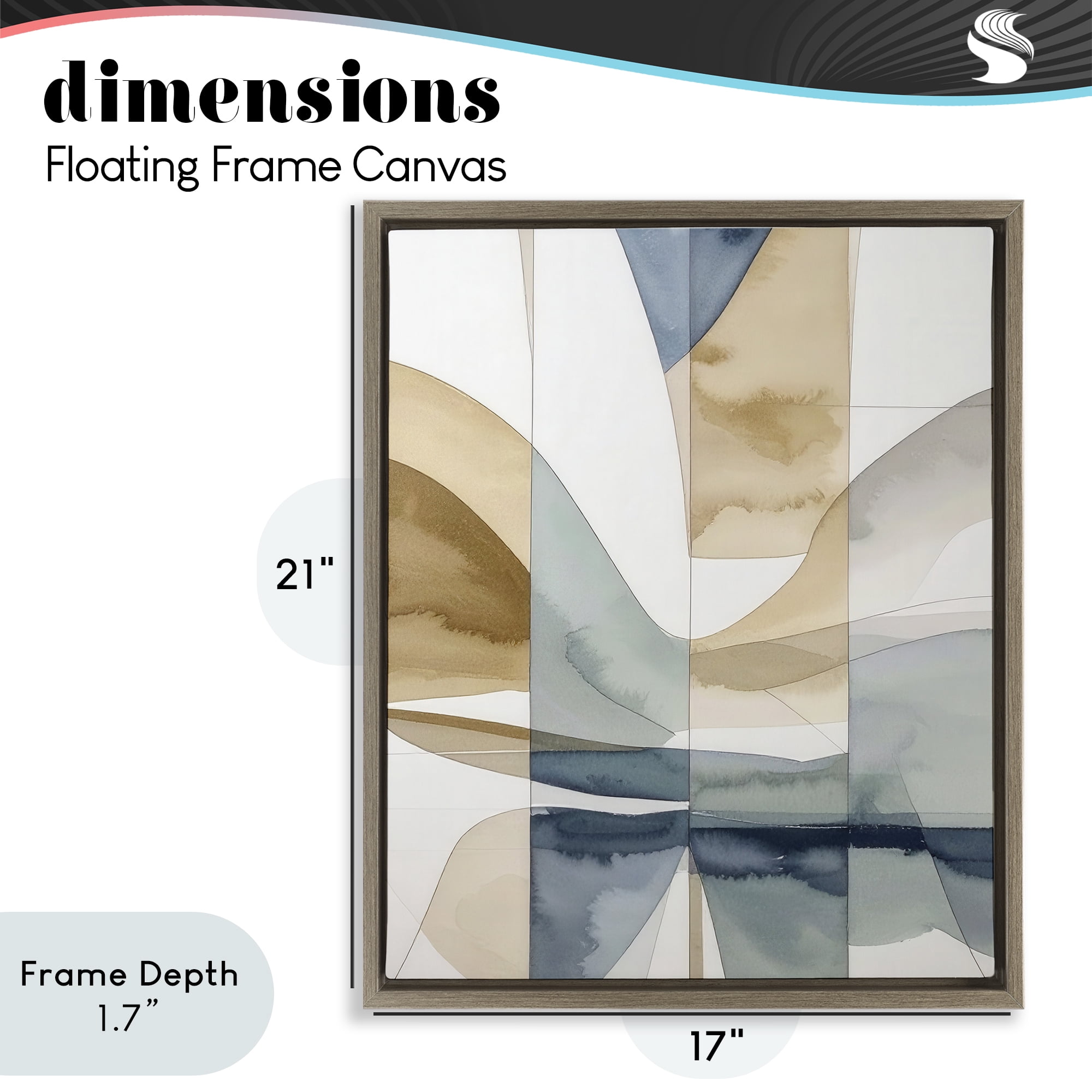 Stupell Industries Geographic Fluid Abstraction Brown Framed Floater Canvas Wall Art, design by Alonza Saunders