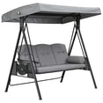 thumbnail image 2 of Patio Swing Canopy Replacement Top Cover, 75x47 Inch Waterproof UV-Resistant Fabric for 3-Seater Porch Swing, Universal Outdoor Swing Awning Replacement for Garden, Patio, Backyard Furniture, 2 of 5