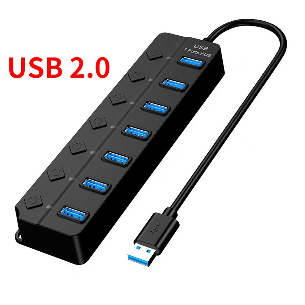 7-IN-1 USB 3.0 5Gbps High Speed USB Docking Station Extender USB HUB Splitter with Switch Control ,Fast Charging Devices
