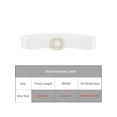 thumbnail image 4 of Women's Wide Elastic Waist Belts, Fashion Pearl Metal Fastener Thick Trimmed Stretchy Waistband for Dresses White One Size, 4 of 6