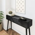 thumbnail image 4 of Plank+Beam 46" Mid Century Modern Console Table with Storage Shelves, Entryway Table with Storage, Foyer Tables for Entryway, Console Table, Black, 4 of 10