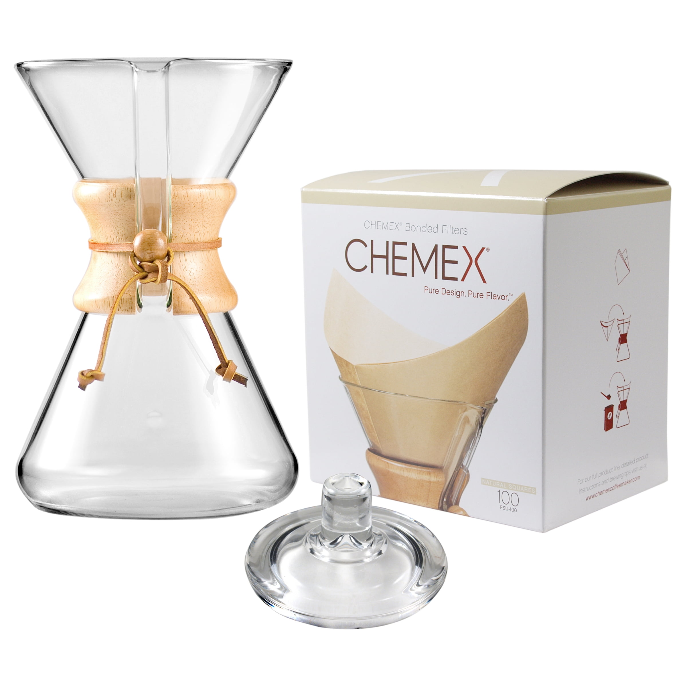Chemex Wood Collar and Tie Glass 40 