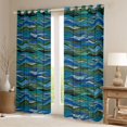 thumbnail image 2 of Homewish Teens Old Fashion Blackout Curtains Set of 2 (52x84 Each), Retro Art Stripes Window Curtains, Chic Teal Abstract Lines Curtains and Drapes, Curtains Blackout Home Decor, 2 of 6