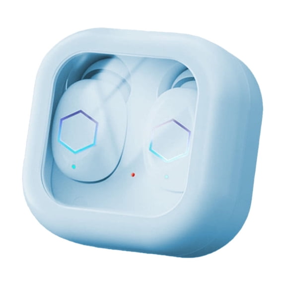 True Wireless Earbuds, In Ear Bluetooth Headphones with LED Battery Display, Noise Reduction and Charging Case for Travel and Music, Blue