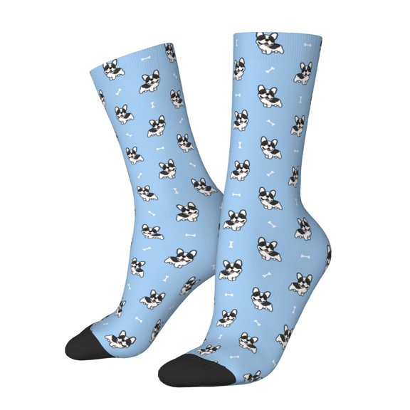 Logiee French Bulldog Puppy Print Adult Socks for Men & Women,Calf Socks, Ankle Socks,Boots Socks,Breathable Casual Sock,Unisex Crew Socks