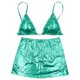 thumbnail image 3 of Gibobby Conjunto de traje de baño de bikini 2024 Traje de baño metálico de 2 piezas para mujer, conjunto de bikini con cordón triangular y falda de playa(Verde,M), 3 of 5