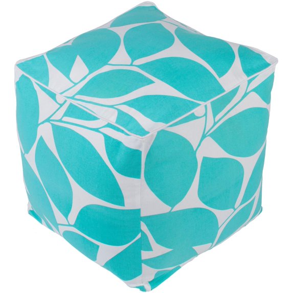 Surya Somerset Mint and White Pouf