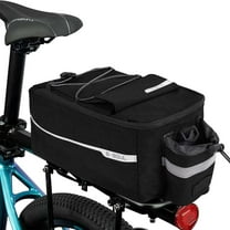 Deago Bike Rear Rack Bag Waterproof Reflective Bicycle Trunk Pannier Carrier Insulated Cooler Bag with Bottle Holder (Black)