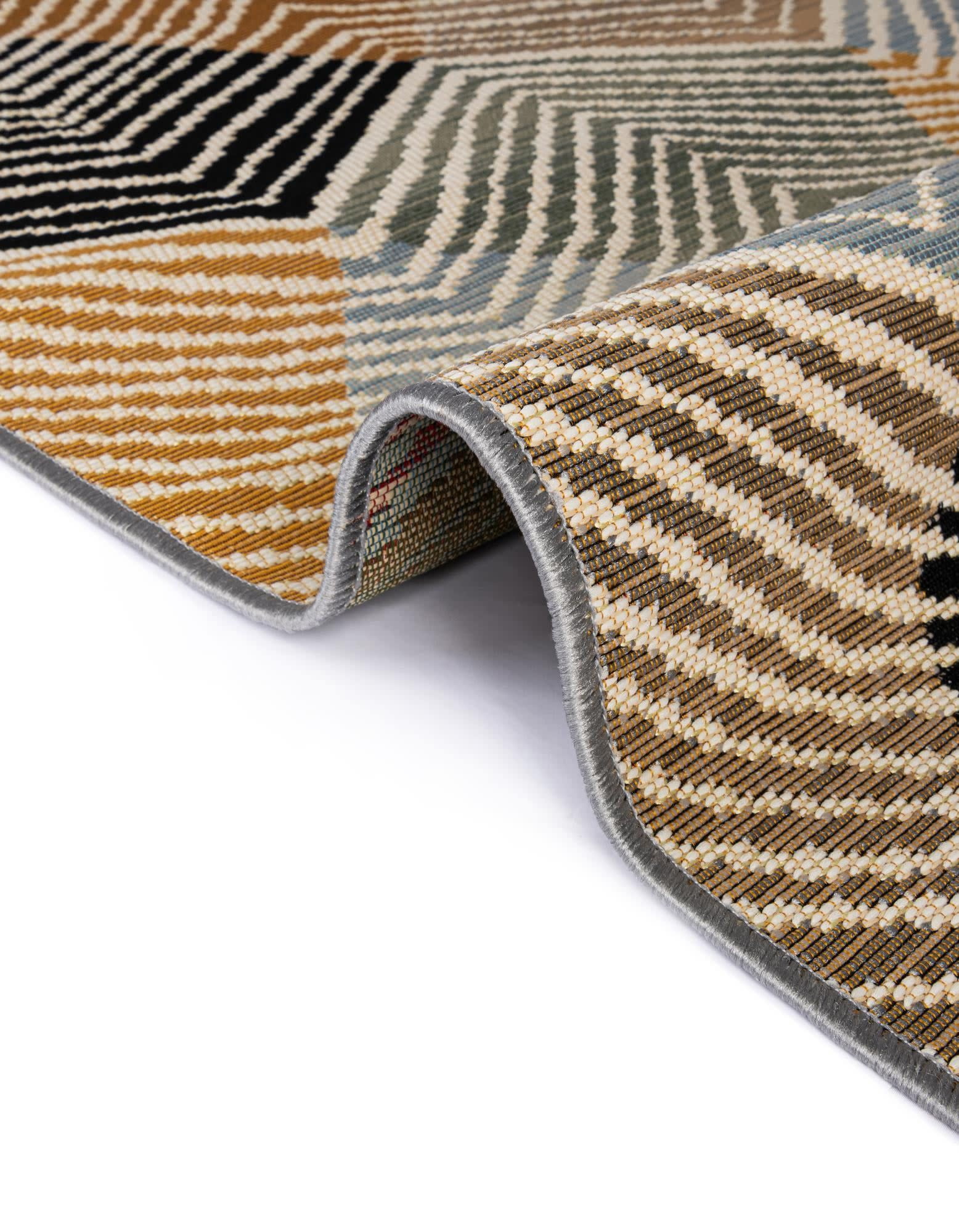 Unique Loom Outdoor Modern Collection Area Rug - Strata (5' 1" x 8' Rectangle Gray/Ivory)