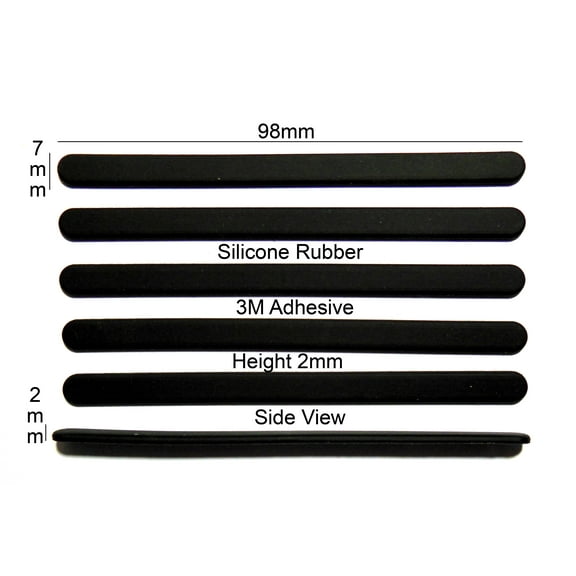 VATH Made Self Adhesive Silicone Rubber Feet Set 98mm(L) x 7mm(W) x 2mm(H)/ 3 7/8(L)" X 1/4(W)" X 3/32(H)" 5 pcs [RB212]