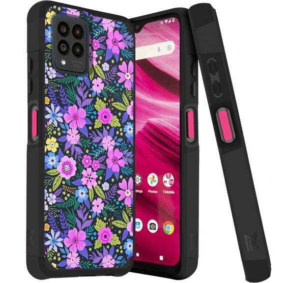 MetKase Hybrid Series Case for T-Mobile REVVL 6 Pro 5G (Magnetic Mount Ready Dual Layer Slim Cover) - Mystic Floral