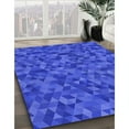 thumbnail image 3 of Ahgly Company Machine Washable Indoor Round Transitional Blue Ribbon Blue Area Rugs, 7' Round, 3 of 7