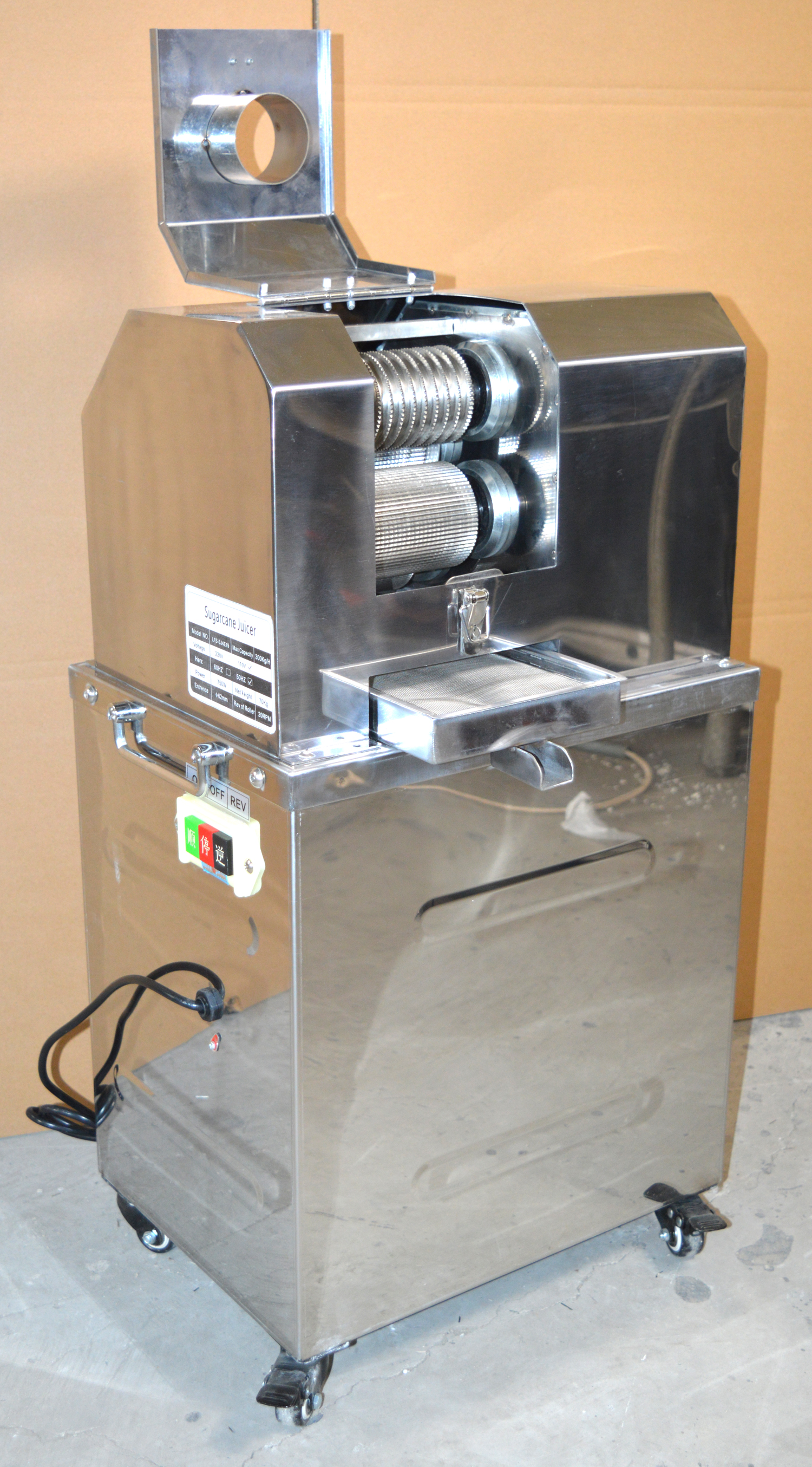 EQCOTWEA 4 Rollers Electric Sugarcane Juicer Juice Press Machine Stainless Steel