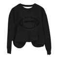 thumbnail image 1 of Rbaofujie Chandails pour Filles Femmes Décontracté Imprimé Col Rond Manches Longues Haut Ample Chandails en Molleton Noirs Chandails à Capuchon pour Femmes Tendance, 1 of 3