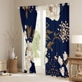 thumbnail image 3 of Manfei Beige Brown Black Rustic Floral Curtains (2-Pack 42x84) Microfiber Decor, 3 of 6