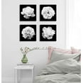 thumbnail image 3 of Flowers Wall Art Bathroom Wall Decor Abstract Botanical Picture Contemporary Wall Art Prints Bedroom Living Room Kitchen Office Home Decor Modern Black Flower Canvas Artwork 12" x 12" x 4 Pieces, 3 of 6
