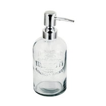Grant Howard Mason Glass Soap Dispenser – 16 oz Round Clear Bottle with Metal Pump