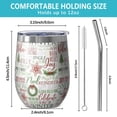 thumbnail image 5 of 12oz Stemless Wine Tumblers Multicolor Christmas Word Pattern Vacuum Insulated Stainless Steel Travel Tumbler Cups Mug with Lid and Straw for Champaign,Cocktail,Beer with Cleaning Brush, 5 of 5