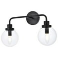 thumbnail image 3 of Living District Hanson 2-Light Metal Bath Sconce in Black and Clear, 3 of 3
