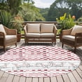 thumbnail image 4 of Round Rugs 7Ft, Red Plaid Farmhouse Round Area Rug Washable Indoor Throw Carpet, Watercolor Cute Country Pigs Checkered Large Non Slip Circle Rug for Dining Room Playroom Home Decor Aesthetic, 4 of 8