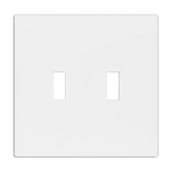 Hyper Tough Double Toggle Screwless Wallplate, Fits Two Standard Toggle Switches and Snaps Securely into Place for a Smooth Finish, White