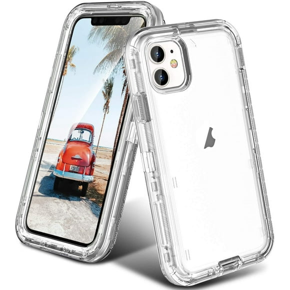 Funda protectora resistente a golpes y caídas, transparente de triple capa, compatible con iPhone 14.