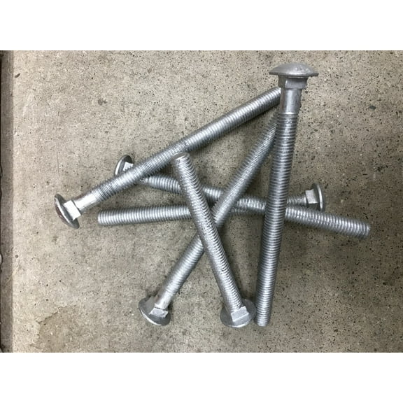 25 1/2 x 6" Hot Dipped Galvanized Carriage Bolts with Nuts and Washers - Brand New