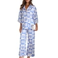 thumbnail image 4 of Coduop Women 2 Piece Nightwear Pajamas Set Seashell Print 3/4 Sleeve Sleepsuit Loungewear Set, 4 of 9
