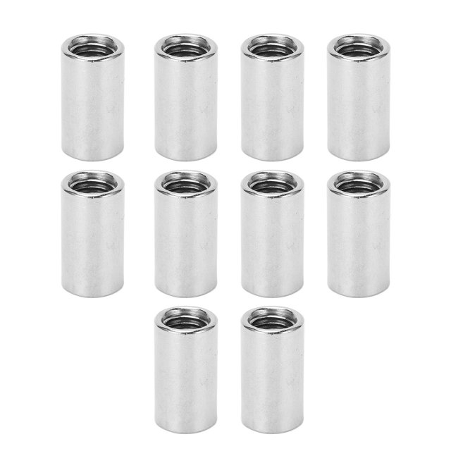 10Pcs Round Coupling Nut Stainless Steel Female Thread M10 Connector Nut Kit for Maintenance