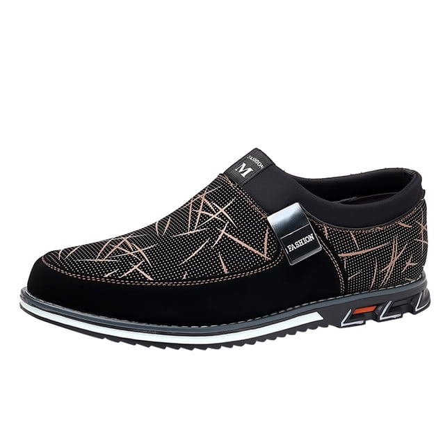 asddcavvf Fashion Style Men's Breathable Comfortable Business Slip On Work Leisure Hit Color Leather