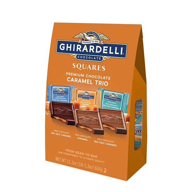 Ghirardelli Chocolate Squares Caramel Trio Premium Chocolate 21.3 oz
