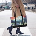 thumbnail image 4 of FORMRS Canvas Laptop Tote Bag for Women with 15.6" Computer Compartments Shoulder Handbag, Floral Mountain, 4 of 7