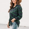 thumbnail image 6 of Green Young Adult Tops Flannel Plaid Light Weight Thin Jacket Shirts Long Sleeve Button Down Chest Pocketed Shirts Coats Shacket Womens Shirts Size L, 6 of 6