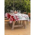 thumbnail image 2 of Outdoor Tablecloth with Umbrella Hole and Zipper, Love Heart Valentines Rectangle Table Cloth 60x120 Inch Waterproof Tablecloth, Eucalyptus Botanical Red Pink Picnic Table Cover for Patio Camping, 2 of 7