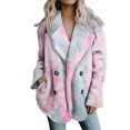 thumbnail image 1 of Cárdigan cálido de invierno para mujer, abrigo con solapa, forro polar, abrigo frontal abierto con bolsillos, prendas de vestir exteriores estampadas Fridja  BV0+5358, 1 of 4
