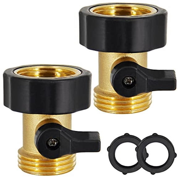3/4" Brass Garden Hose Shut Off Valve,1-Way Restricted-Flow Water Shut-Off,Fits 3/4 Inch Hose Connector