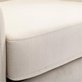 thumbnail image 3 of Infinity White Linen Fabric Upholstered Modern Swivel and Rocker Barrel Chair, 3 of 8