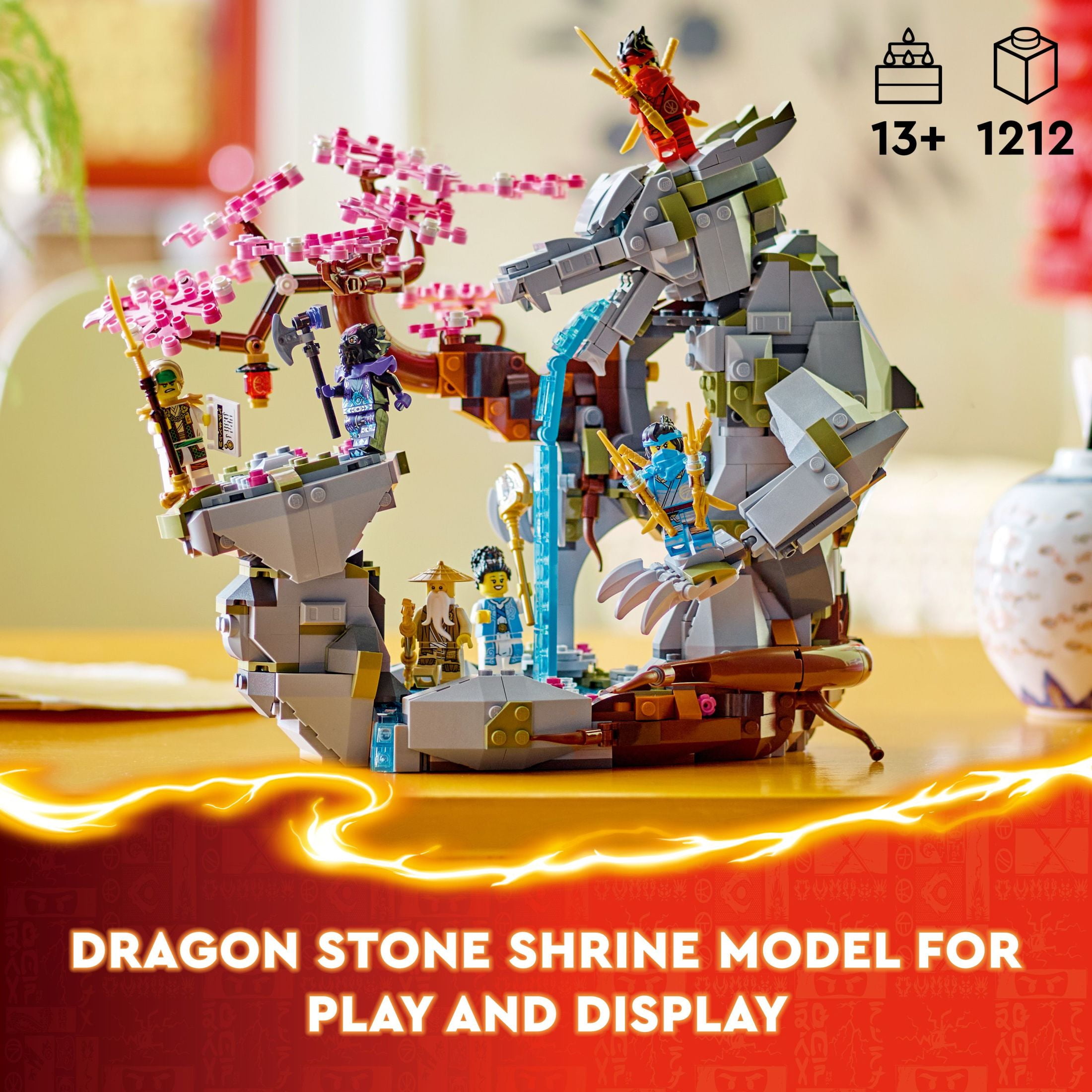 LEGO NINJAGO Dragon Stone Shrine, Build and Display Ninja