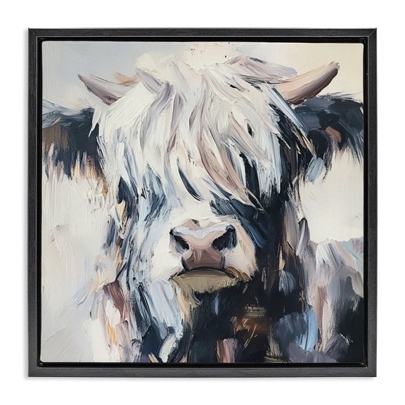Stupell Industries Scruffy Little Highland Black Framed Floater Canvas Wall Art, design by Tina LeCour