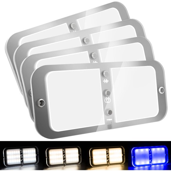 HassoKon 800 Lm Plafonnier Dôme pour VR, Lumières DEL Intérieures pour VR à Intensité Réglable Luminosité 6 W C.c.12-18 V Luminaire avec Variateur pour VR, Roulotte, Mo