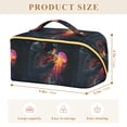 thumbnail image 4 of FORMRS Makeup Bag Travel Cosmetic Organizer for Women Fold Flat Zipper Pouch with Handle, Black Astronaut, 4 of 8