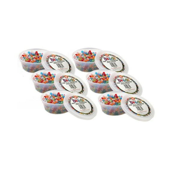 Bucket O’ Beads, Faceted, 8 mm, 450 Per Pack, 6 Packs