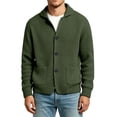 thumbnail image 2 of Josdec Men Waffle Knit Lapel Cardigan Jacket, Solid Color Long Sleeve Button Front Outerwear, Casual Fall Winter Layering Tops S-5XL, 2 of 5
