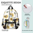 thumbnail image 5 of Sunflower White Pattern Cute School Backpack Bag for School with Padded Back and Adjustable Shoulder Straps 15.25"x11.5"x5.25", 5 of 5