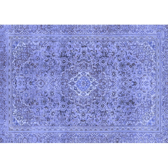 Ahgly Company Indoor Rectangle Abstract Blue Modern Area Rugs, 2' x 5'