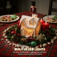 thumbnail image 6 of Ayieyill Christmas Village Light Up House Christmas Decorations Indoor Tabletop Christmas Decor, Red, 6 of 7